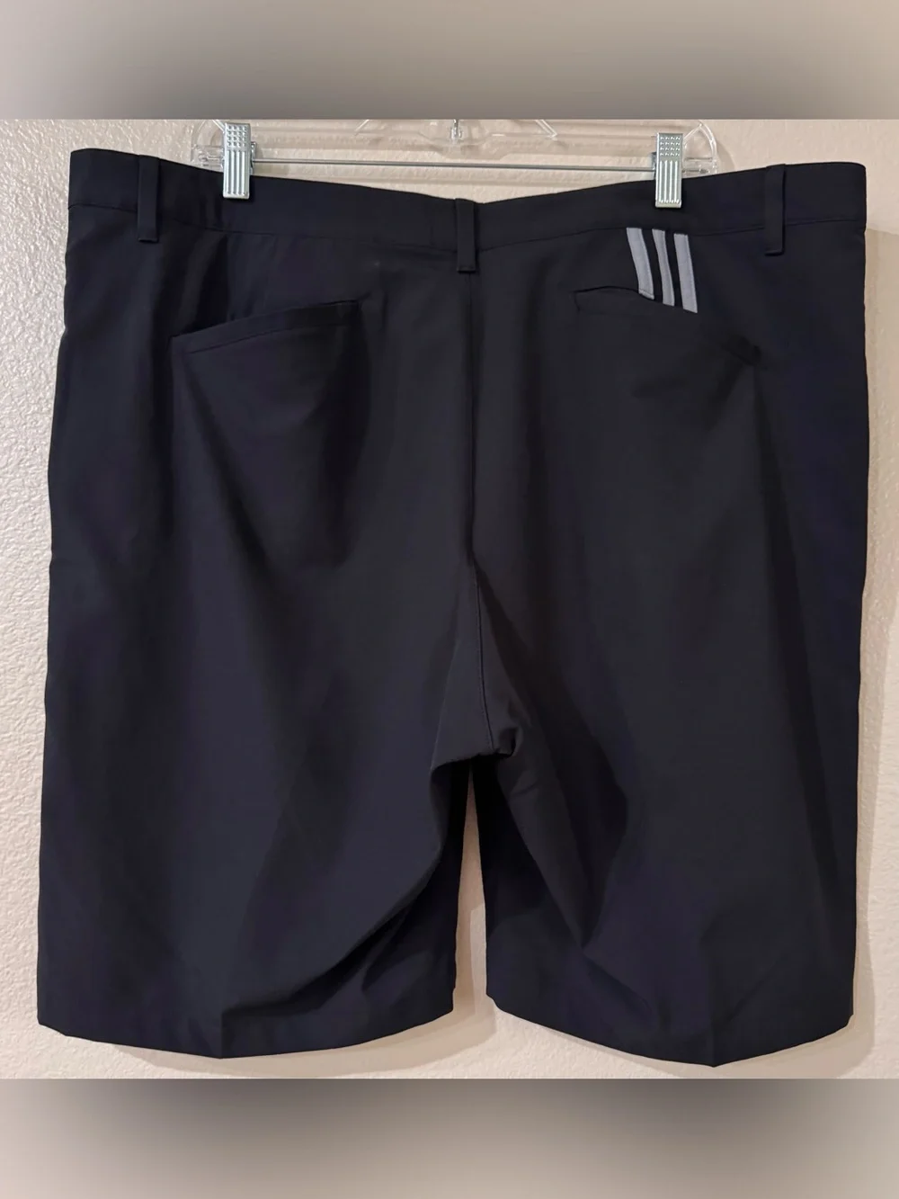 adidas Recycled Content Golf Shorts Black Flat Front Smooth Waist Men Size 40